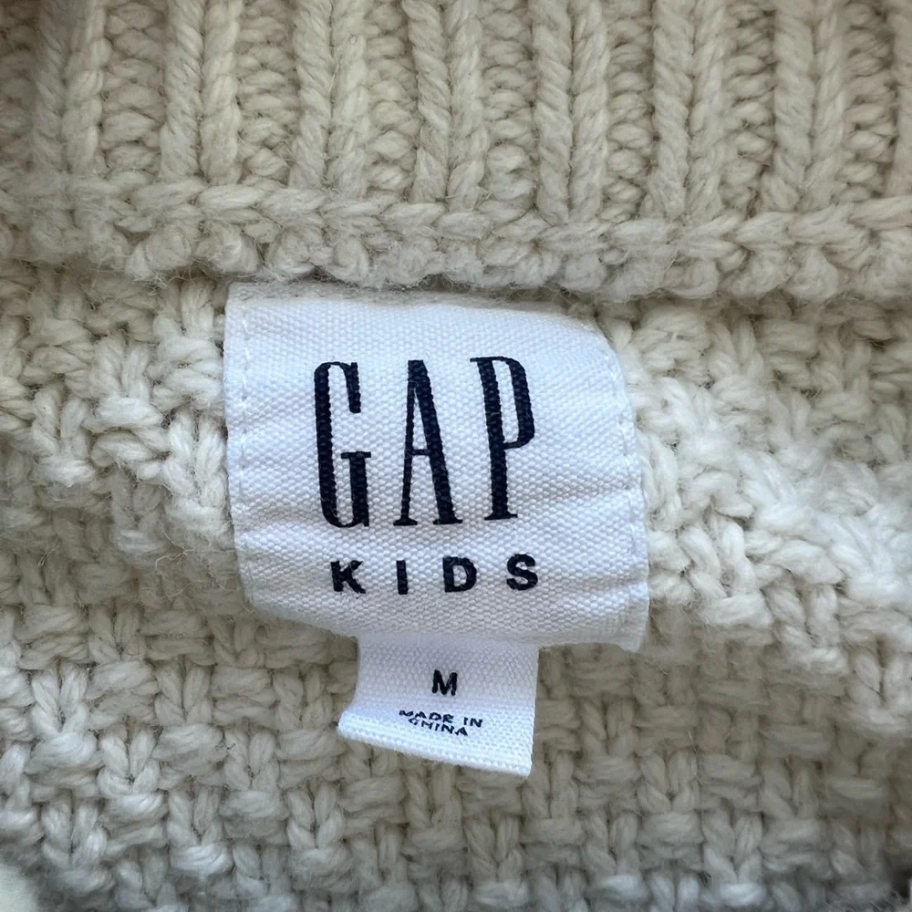 Gap boys wool blend cable knit sweater chunky fisherman crewneck M 8-9
